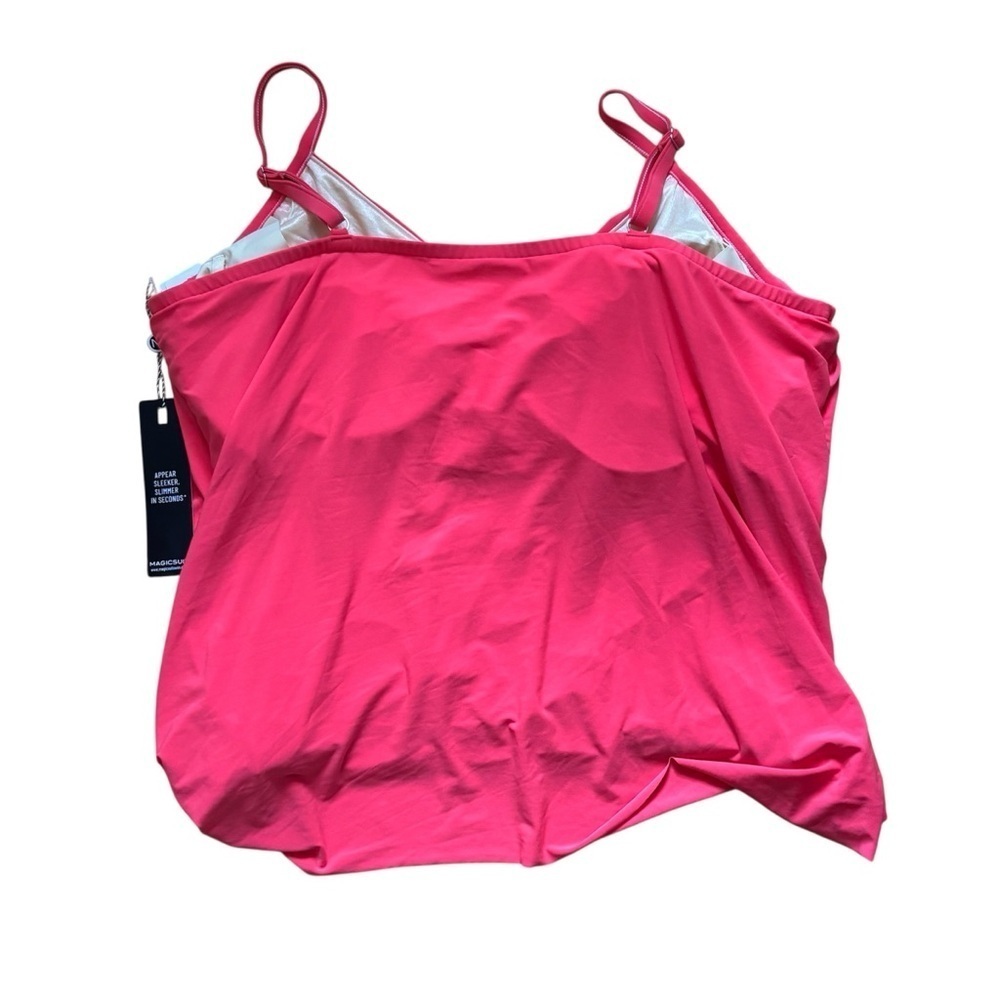 Magicsuit Solid Alex Tankini Top Sunset Orange Pink Womens Size 24W New With Tag - Picture 3 of 8